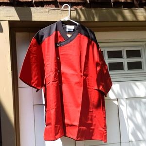 Happy Chef chefs coat, 4XL, rust/black